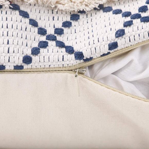 Boho Throw Pillow Covers Square Neutral Tufted Decorative Pillows Cover 18x18 - Picture 4 of 8